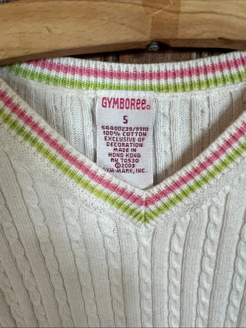 Vintage Gymboree White Cable Knit Sleeveless Tennis Dress Size 5 FREE Sunglasses